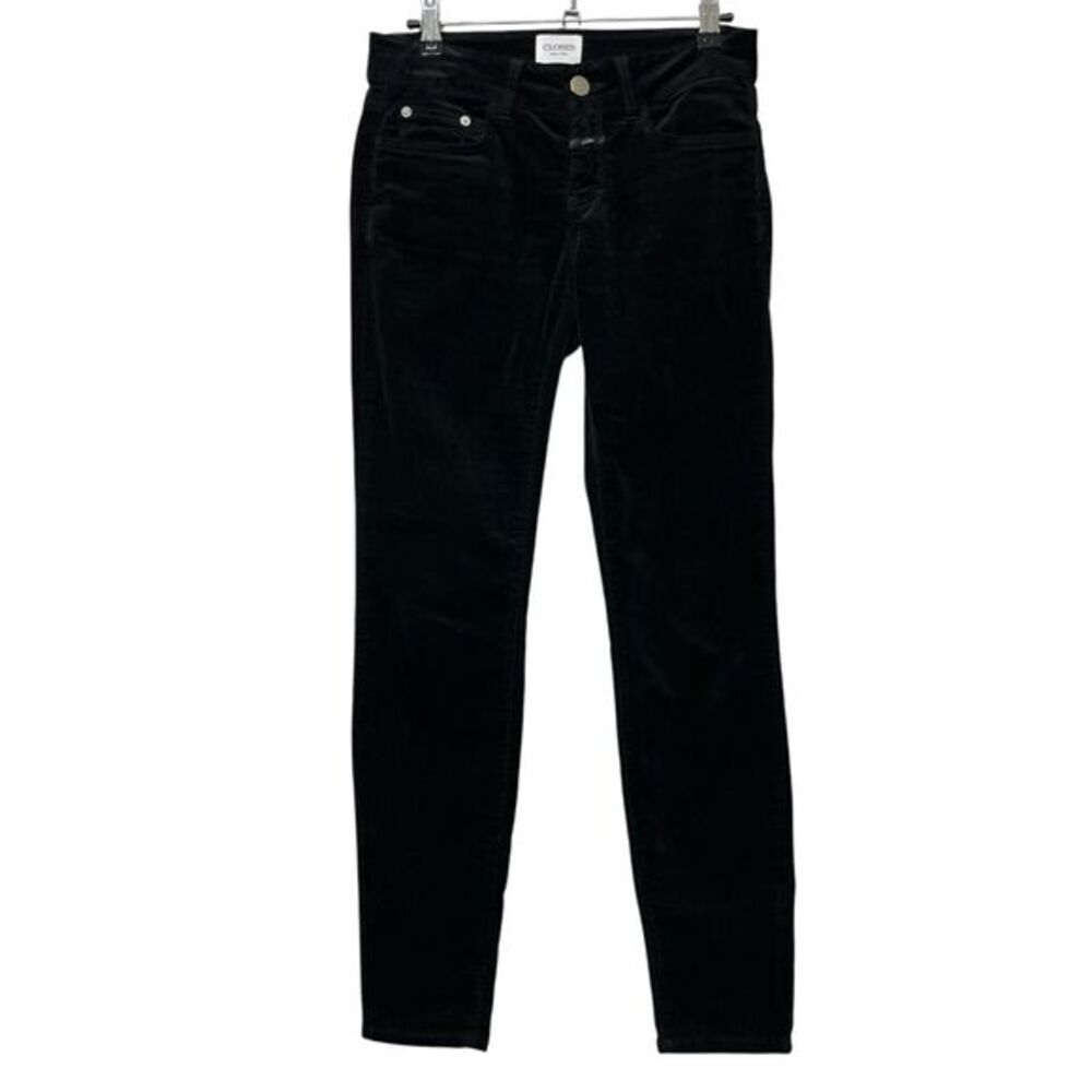 Closed Skinny Velvet Baker Pants Black Stretch Jeans Women's Size 24 Italy - Picture 2 of 14